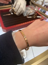 Cartier / Cartier Классический браслет любви 18K розовый золотой узкий браслет без бриллиантов