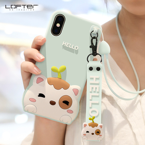 洛夫特 苹果x手机壳女款iphonex硅胶防摔新款全包挂绳卡通可爱8x苹果手机壳