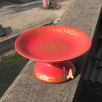 佛堂供具摆件 果碟水果盘 佛教用品 莲花高脚供