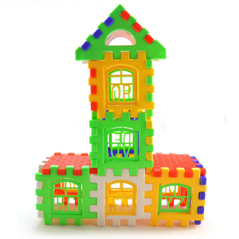 diy24片拼装小房子手工制作积木片塑料模型立体拼插创意早教玩具
