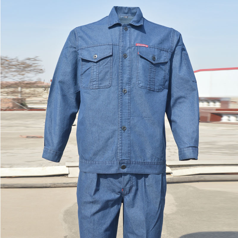 夏季薄款牛仔工作服套装男劳保服焊工工地劳动耐磨电焊服工装定制