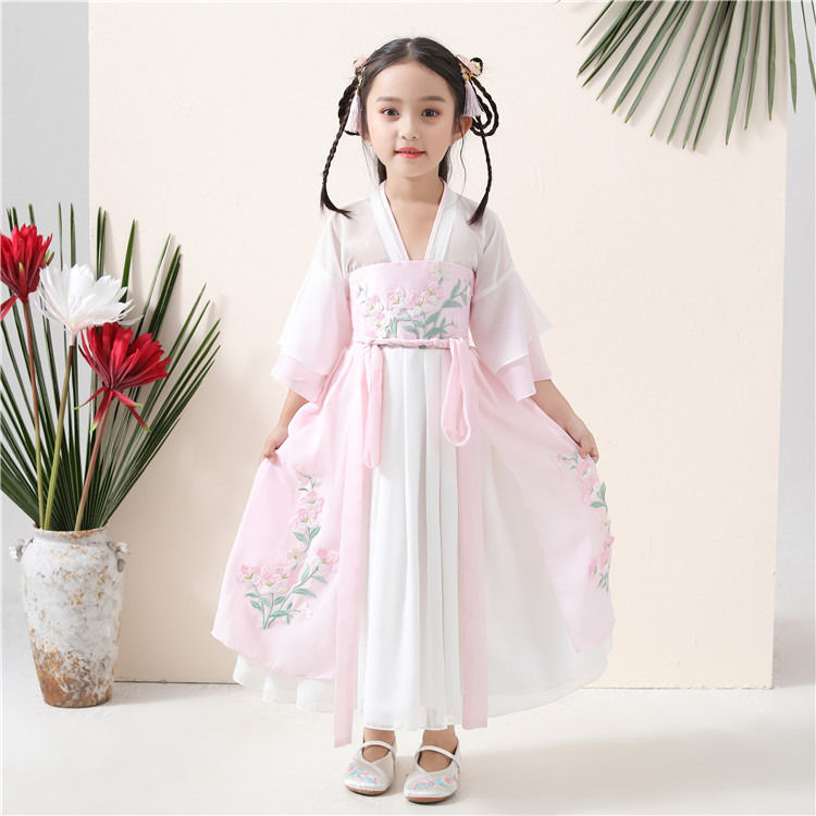 汉族服装女古代汉服儿童古装女日常可穿儿童古装汉服女童抖音洋气