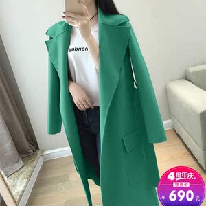 罗子君我的前半生同款双面呢大衣女过膝长款宽松羊绒毛呢外套反季双面绒大衣