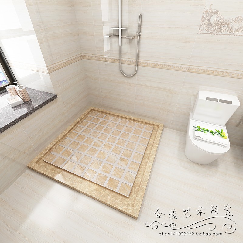 卫生间淋浴房800x800浴室仿通体大理石瓷砖凹凸拉槽底座 防滑地砖