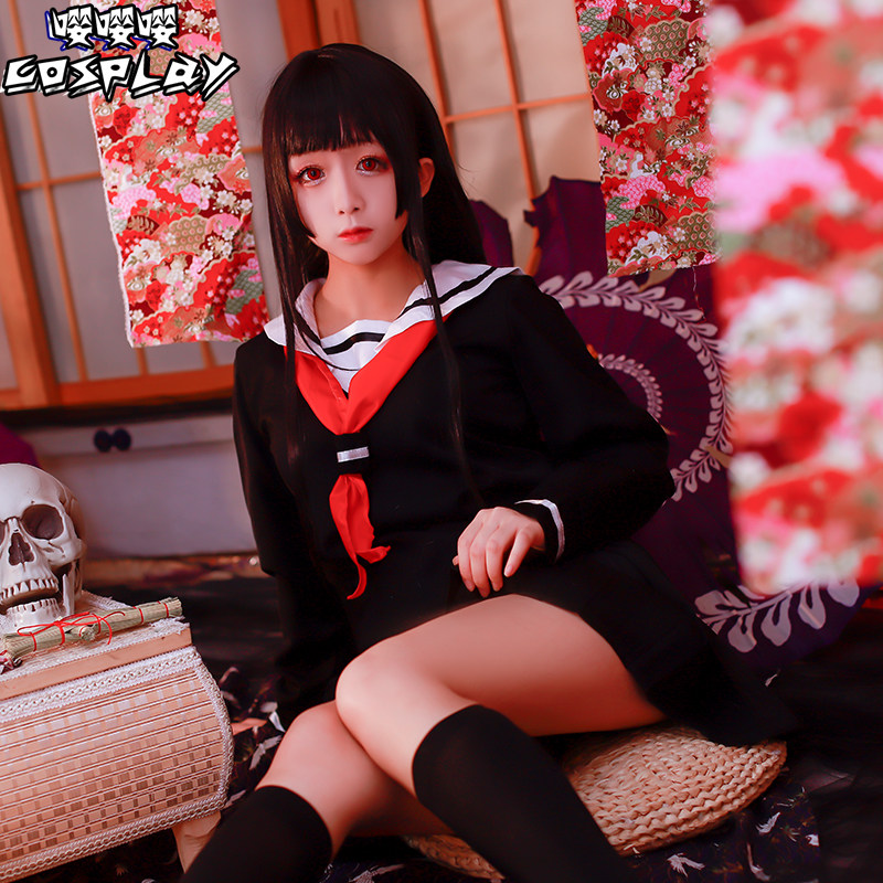 现货地狱少女阎魔爱cos服全套水手服cosplay服装女jk制服假发鞋子