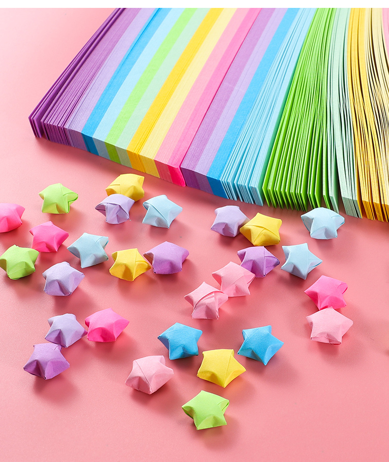 星星折纸彩色套装手工纸许愿幸运星瓶叠星纸创意星星折纸糖果色