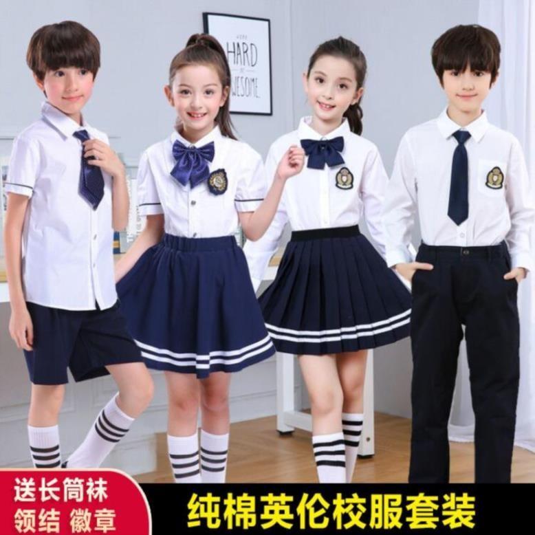 运动服儿童大合唱演出服装国庆小学生演讲小女孩比赛长款现代长