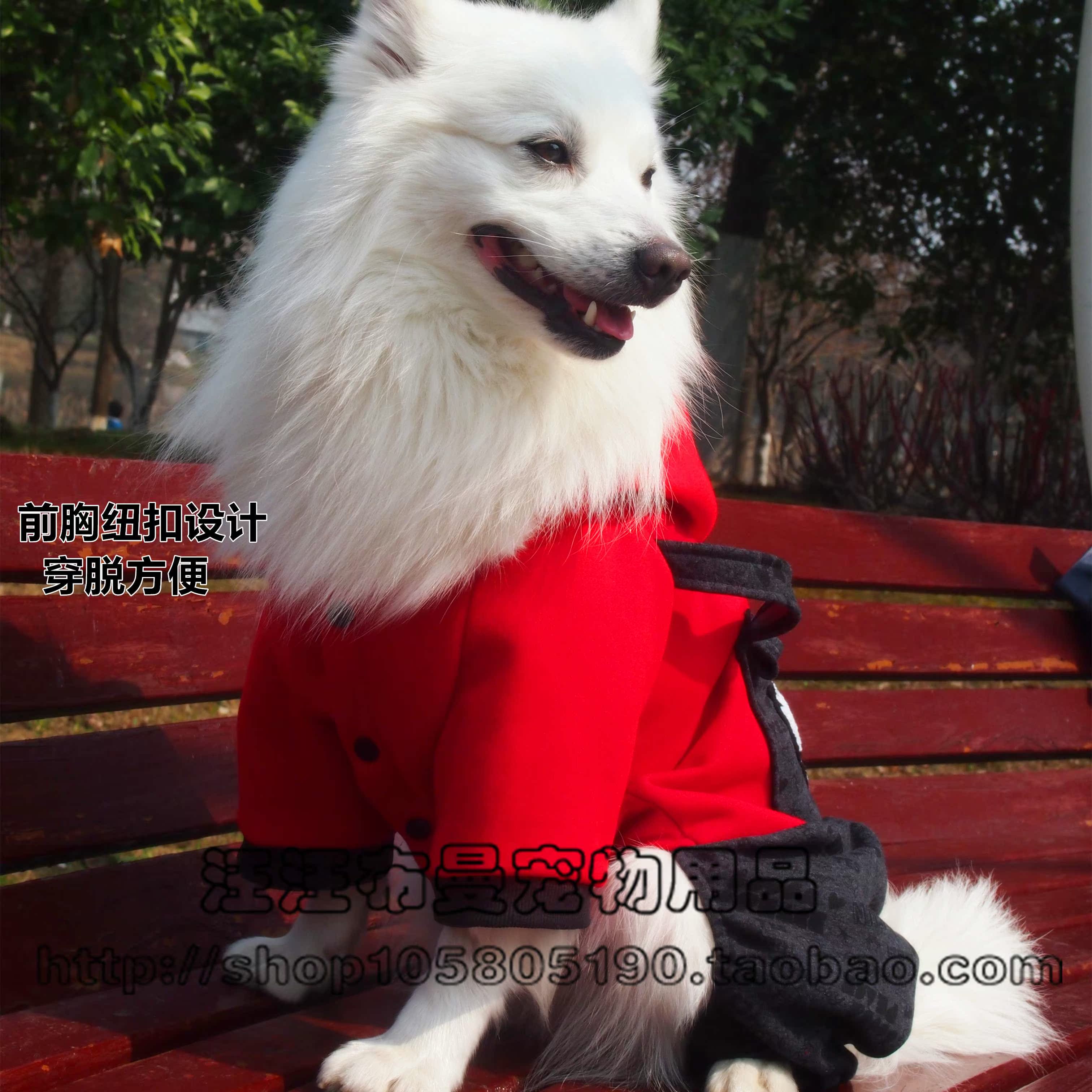 狗狗过年红色衣服新年喜庆冬装中型大型犬金毛阿拉斯加宠物四脚衣
