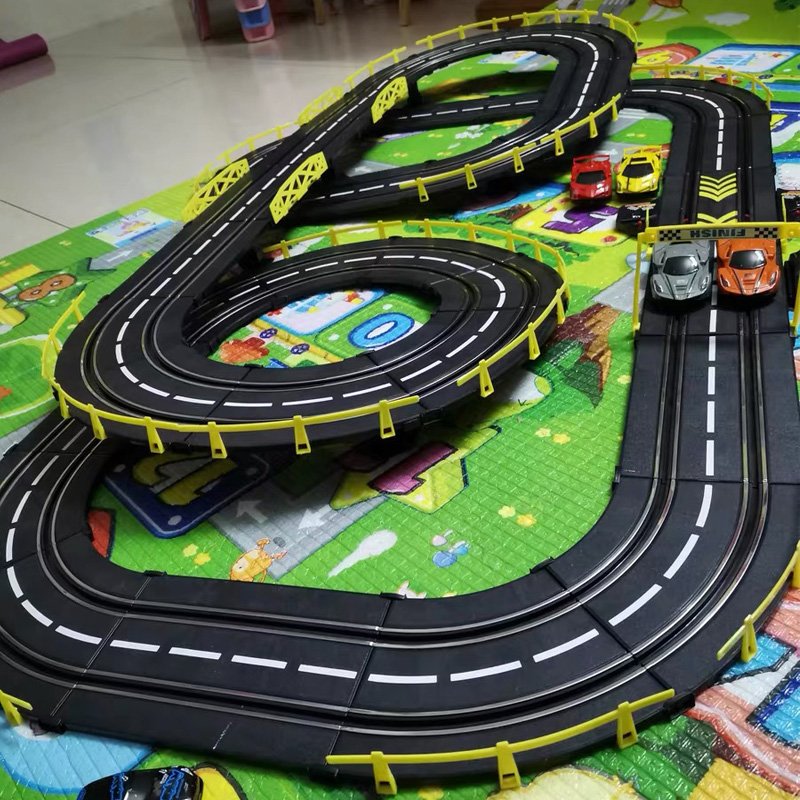 路轨道赛车玩具儿童双人大型赛道8-10岁男孩手电动遥控汽车小火车