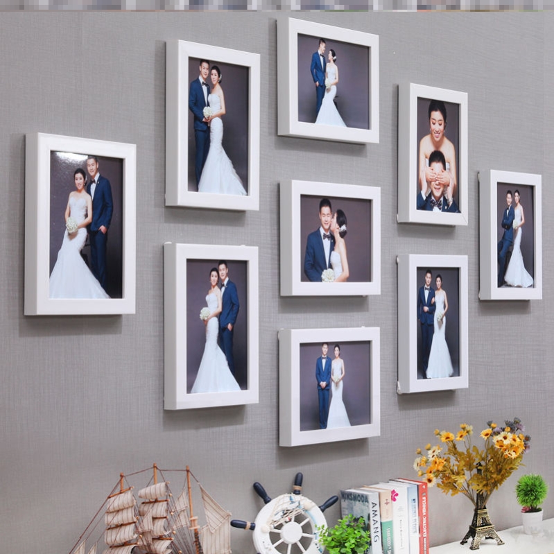 婚纱照相框挂墙组合套装像框相片6寸无痕钉5寸像片7寸墙挂照片墙