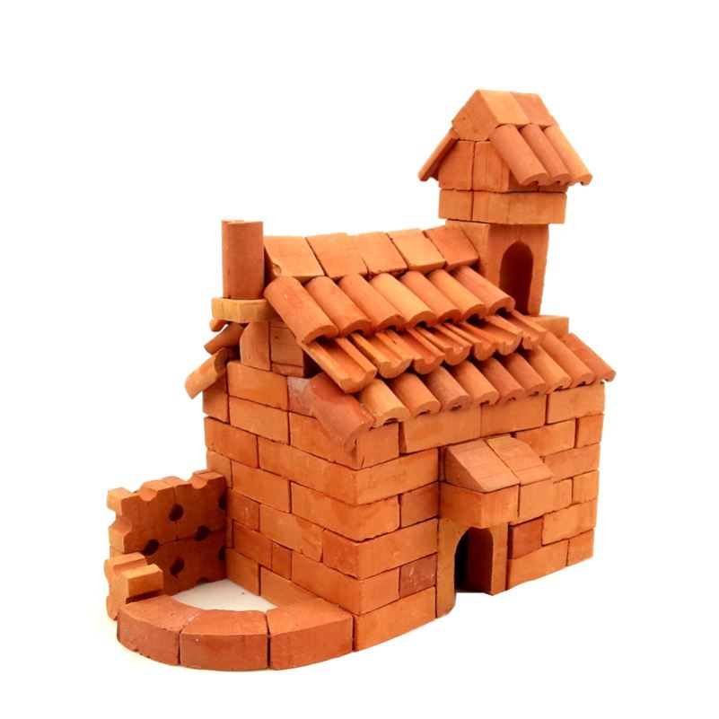 盖房子玩具建筑仿真水泥8岁砖瓦片搭建抖音同款陶瓷积木塑料
