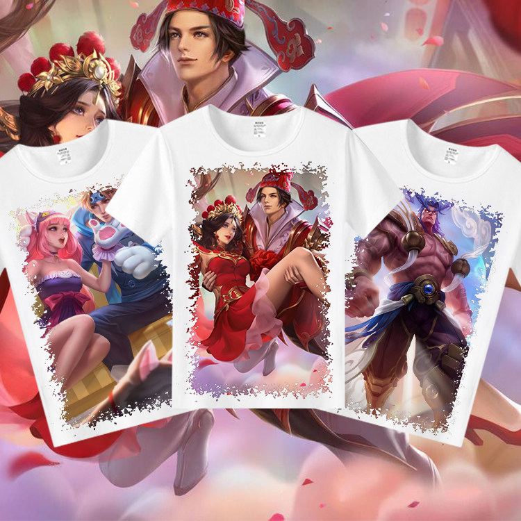 王者荣耀大圣娶亲短袖t恤 夏学生儿童李白凤囚凰孙悟空至尊宝衣服