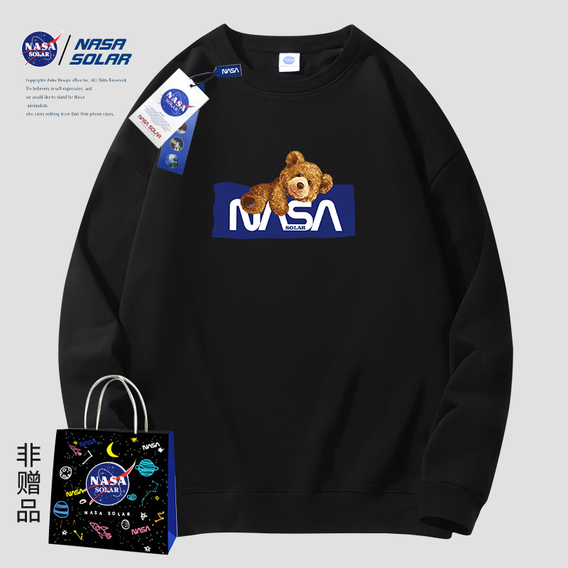 加绒加厚卫衣NASA MCQ韩版休闲