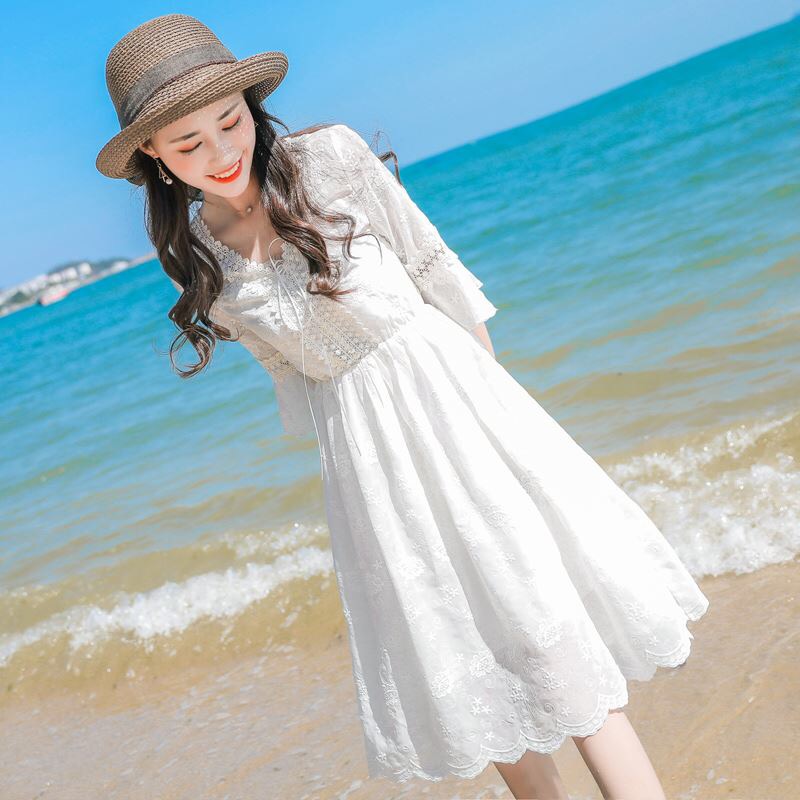 共257 件白色沙滩裙子连衣裙子相关商品