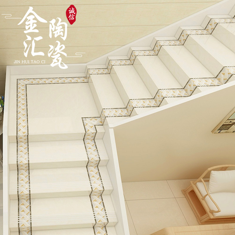 通体大理石楼梯踏步瓷砖1200600地板砖 防滑梯级台阶家用地砖新