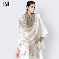 高档重磅丝绸缎面纯色真丝围巾旗袍披肩酒红色