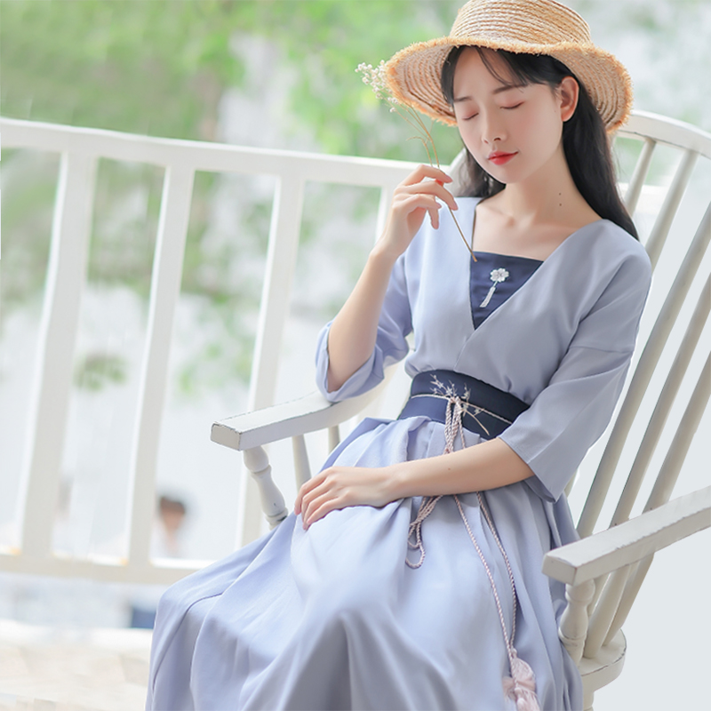 改良版现代汉服女超仙中国风古装日常可穿古风女装连衣裙夏季仙气