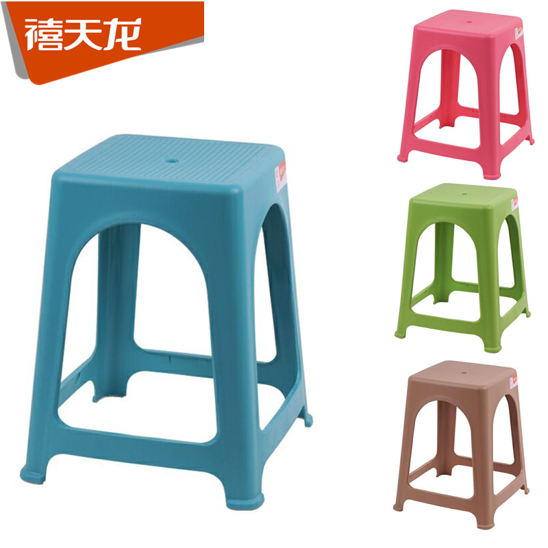 禧天龙塑料凳子加厚餐桌客厅椅浴室防滑椅高脚凳子成人椅子d-2077