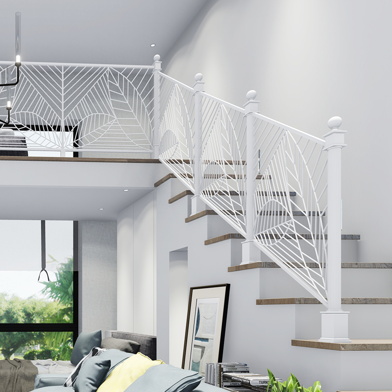 铁艺楼梯扶手护栏阳台围栏实木栏杆阁楼装饰创意室内简约现代