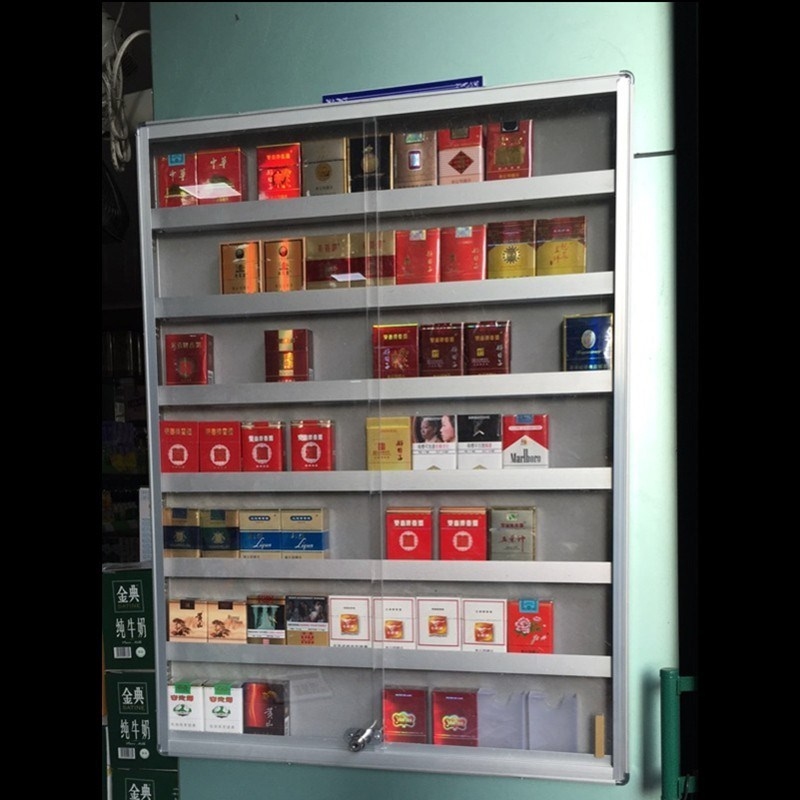 挂墙式香烟草展示架柜台烟酒货架专卖烟的小便利店超市收银台柜子