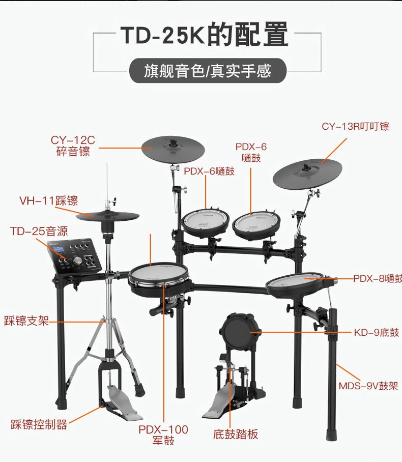 roland罗兰电子鼓td17kv td11k td17kvx td25k成人儿童电子鼓架子