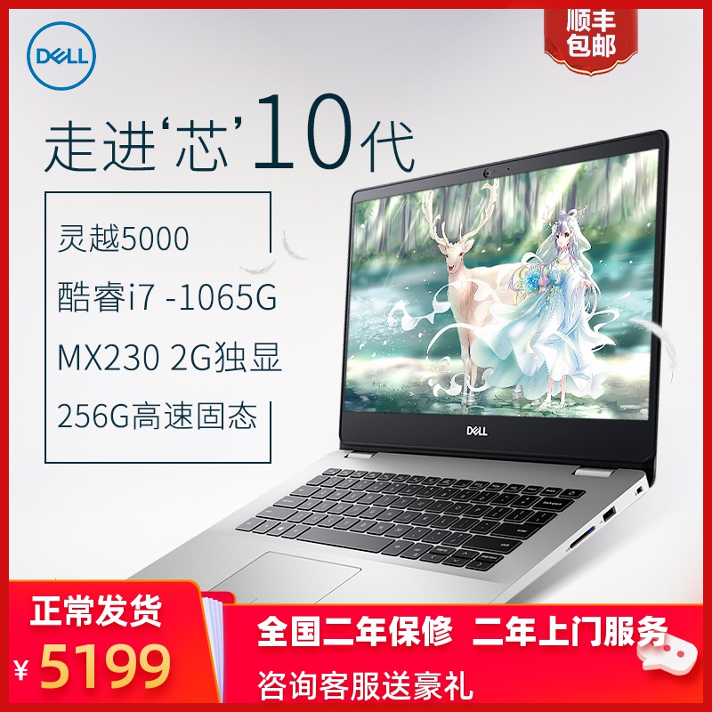 dell/戴尔5493笔记本电脑十代i7 轻薄便携学生2019款灵越5000商务办公