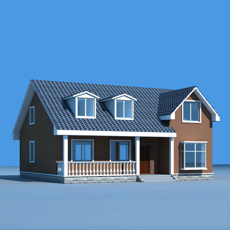 gc105欧式小别墅设计图纸新农村自建房一层平房户型小洋楼带阁楼