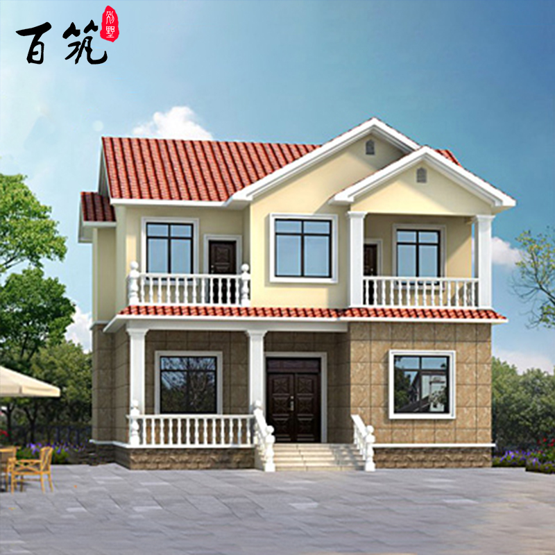 2149经济型二层小别墅建筑设计图纸新农村小户型自建房屋二间两层