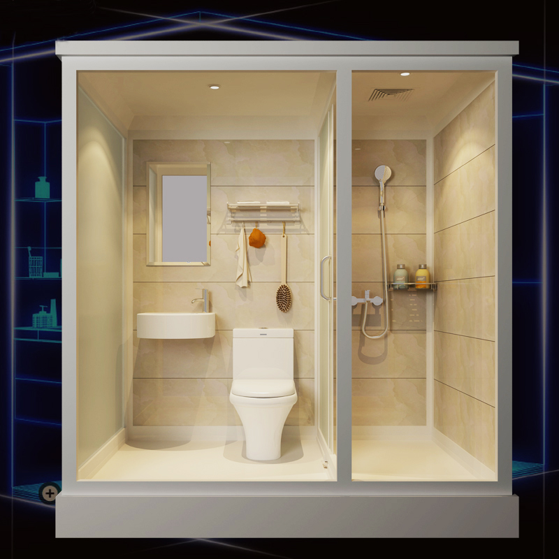 干湿分离浴室房一体式淋浴房整体卫生间家用沐浴房集成卫浴洗澡间