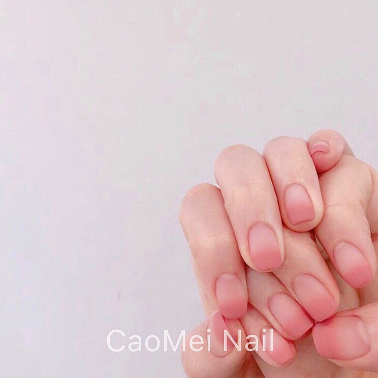 caomei nail 水蜜桃渐变 磨砂穿戴假指甲贴片 可拆卸美甲成品甲片