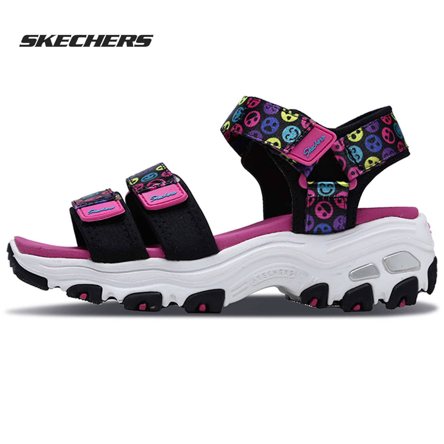 skechers/斯凯奇正品女童2019夏季新款熊猫亲子运动休闲厚底凉鞋