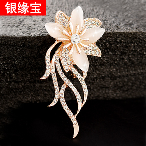 时尚胸针韩版水晶钻开衫毛衣胸花领针配饰品别针披肩扣丝巾扣女士铃铛配饰