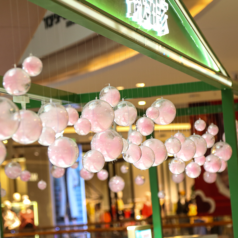 店铺装饰布置品吊顶挂件创意珠宝店氛围天花板吊饰吊球塑料透明球