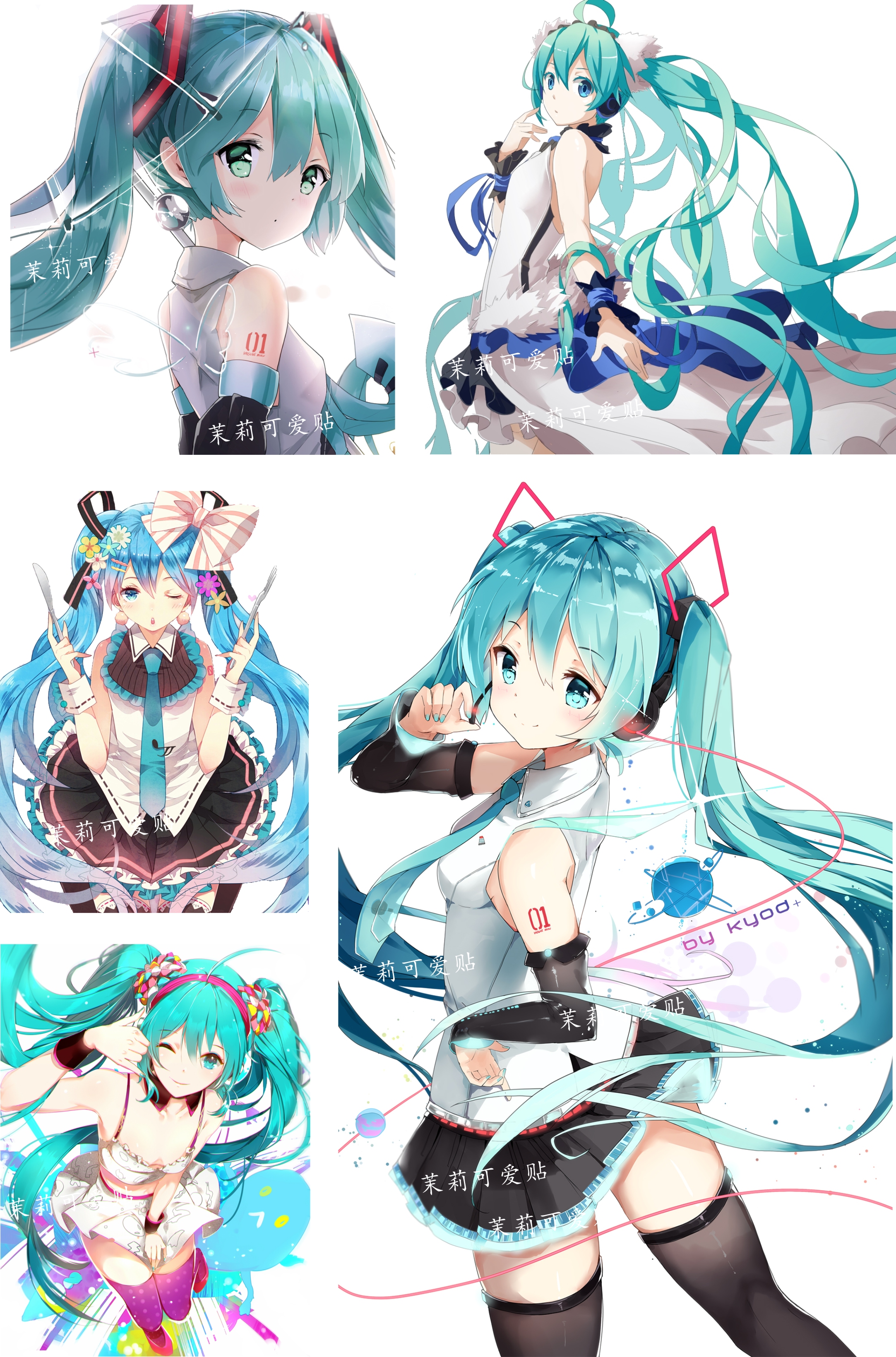 初音未来 miku 二次元贴纸 行李箱贴纸 拉杆箱 电脑笔记本 痛贴