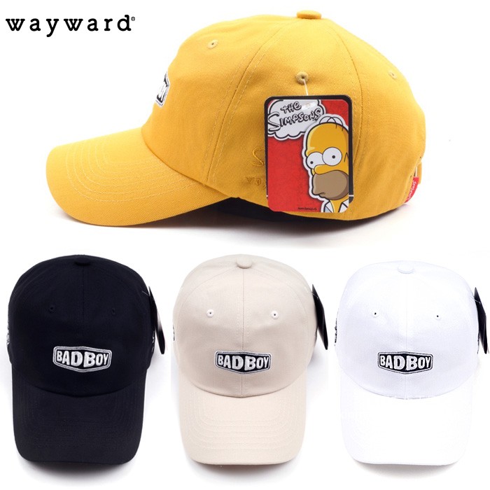 韩国正品代购 wayward simpson 男女同款badboy字母刺绣帽子