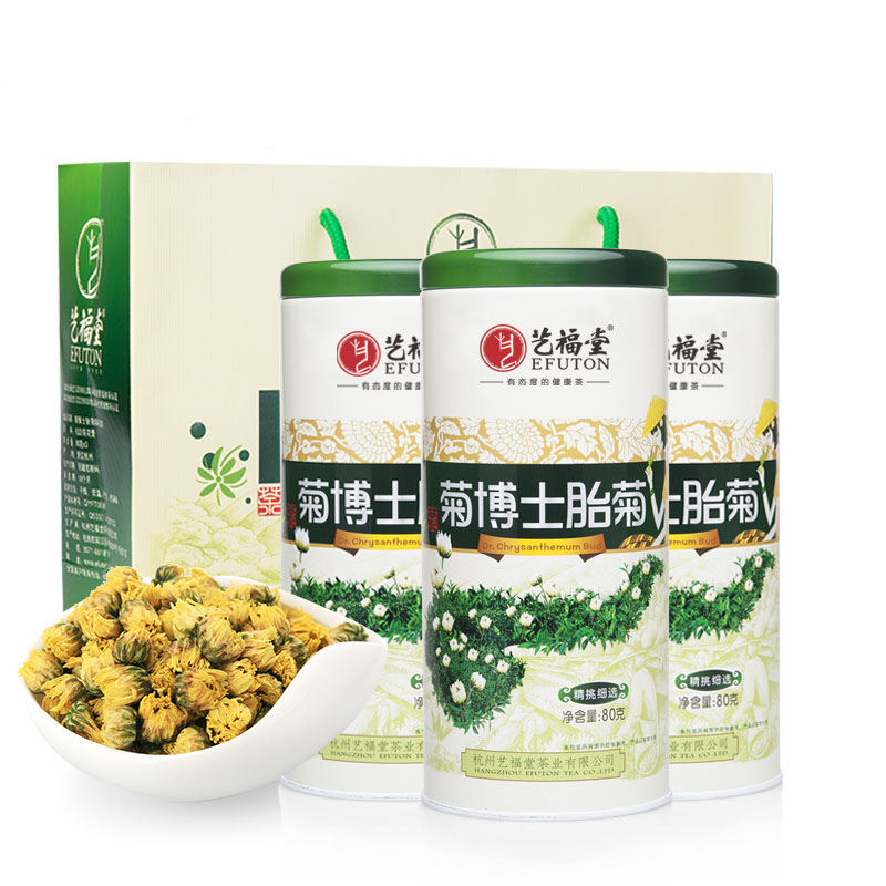 Chrysanthemum Buds Flower Floral Dried Herb Chinese Tea 艺福堂 中国 花草茶菊花茶 菊博士胎菊罐装80g