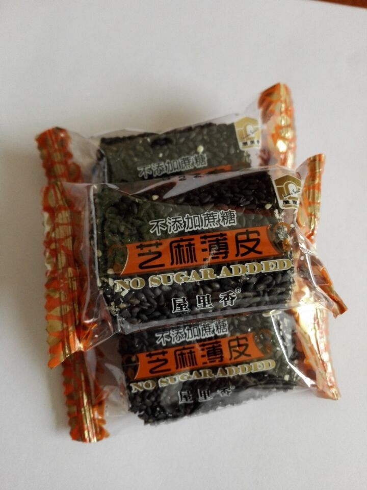 上海特产 鑫丽屋里香食品 不添加蔗糖芝麻薄皮 散装500克