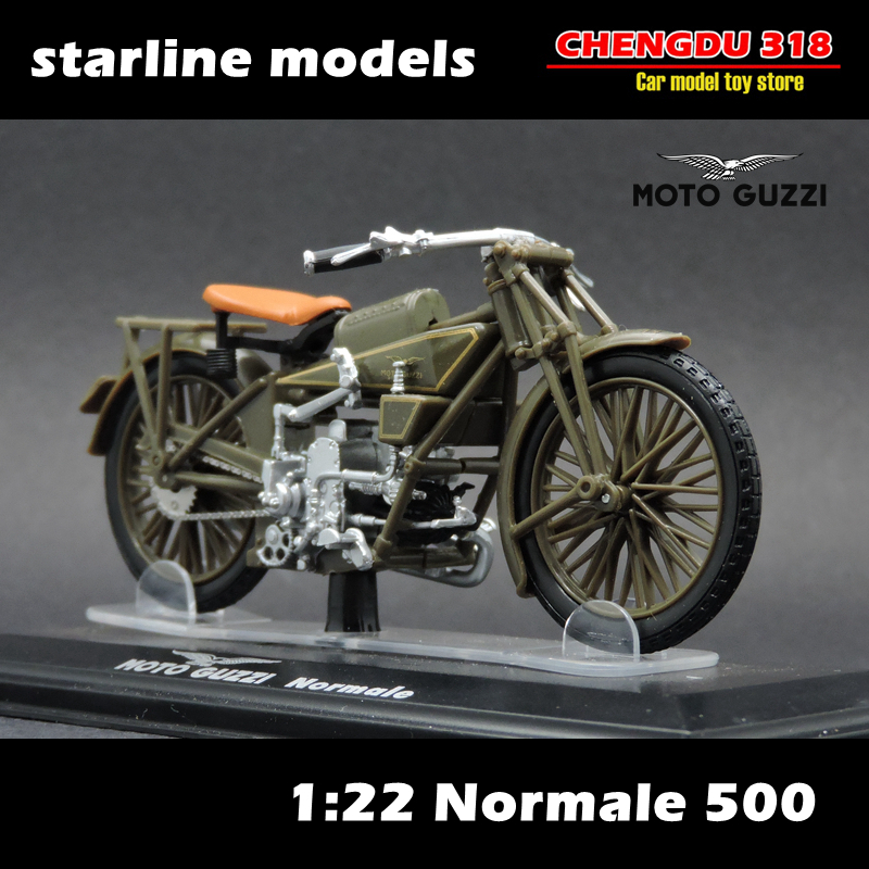 二战军用摩托车1:22 moto guzzi 摩托古兹 normale 500 复古机车