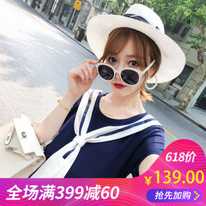 孕妇连衣裙短袖孕妇装夏装哺乳上衣2018新款潮妈喂奶外出时尚裙子哺乳装