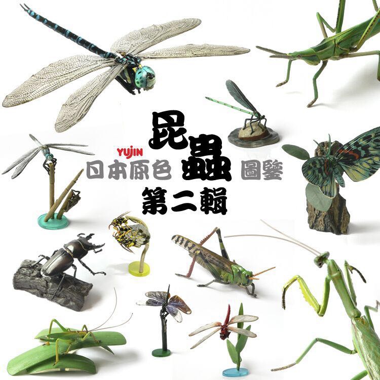 yujin原色昆虫图鉴2立体百科事典仿真昆虫扭蛋模型摆件蜻蜓螳螂
