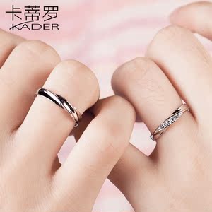 情侣戒指一对男女925银饰品开口对戒女日韩学生百搭简约活口刻字戒指