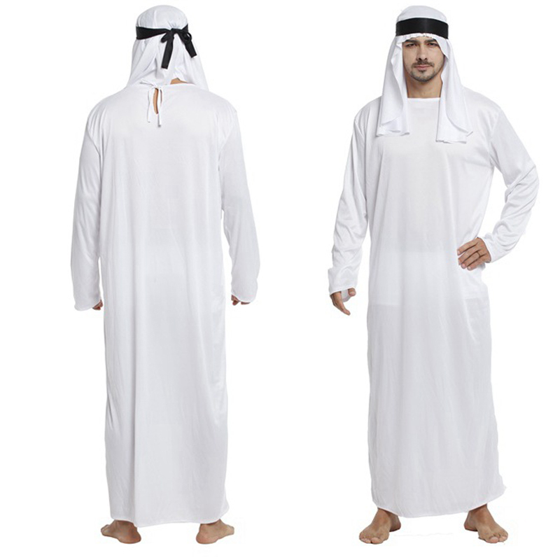 万圣节成人中东迪拜沙特阿拉伯王子穆斯林酋长长袍男化妆舞会服装