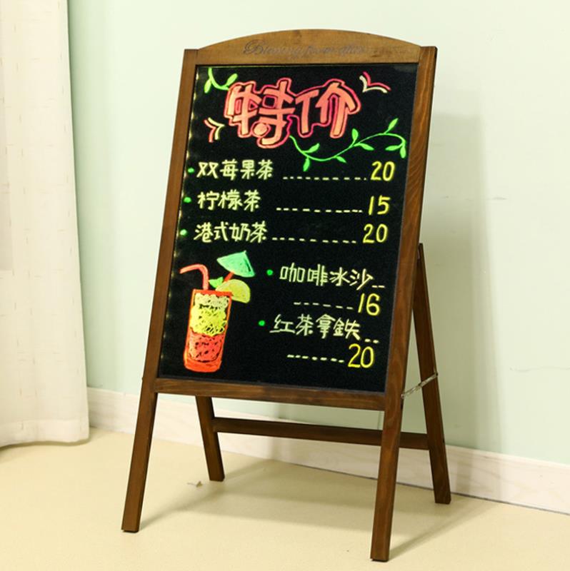 led画板荧光板 充电式理发店广告牌店铺宣传小黑板发光夜市花店