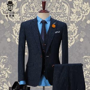 西服套装男婚礼新郎结婚礼服修身休闲韩版西服正装西装男套装夏季西服套装