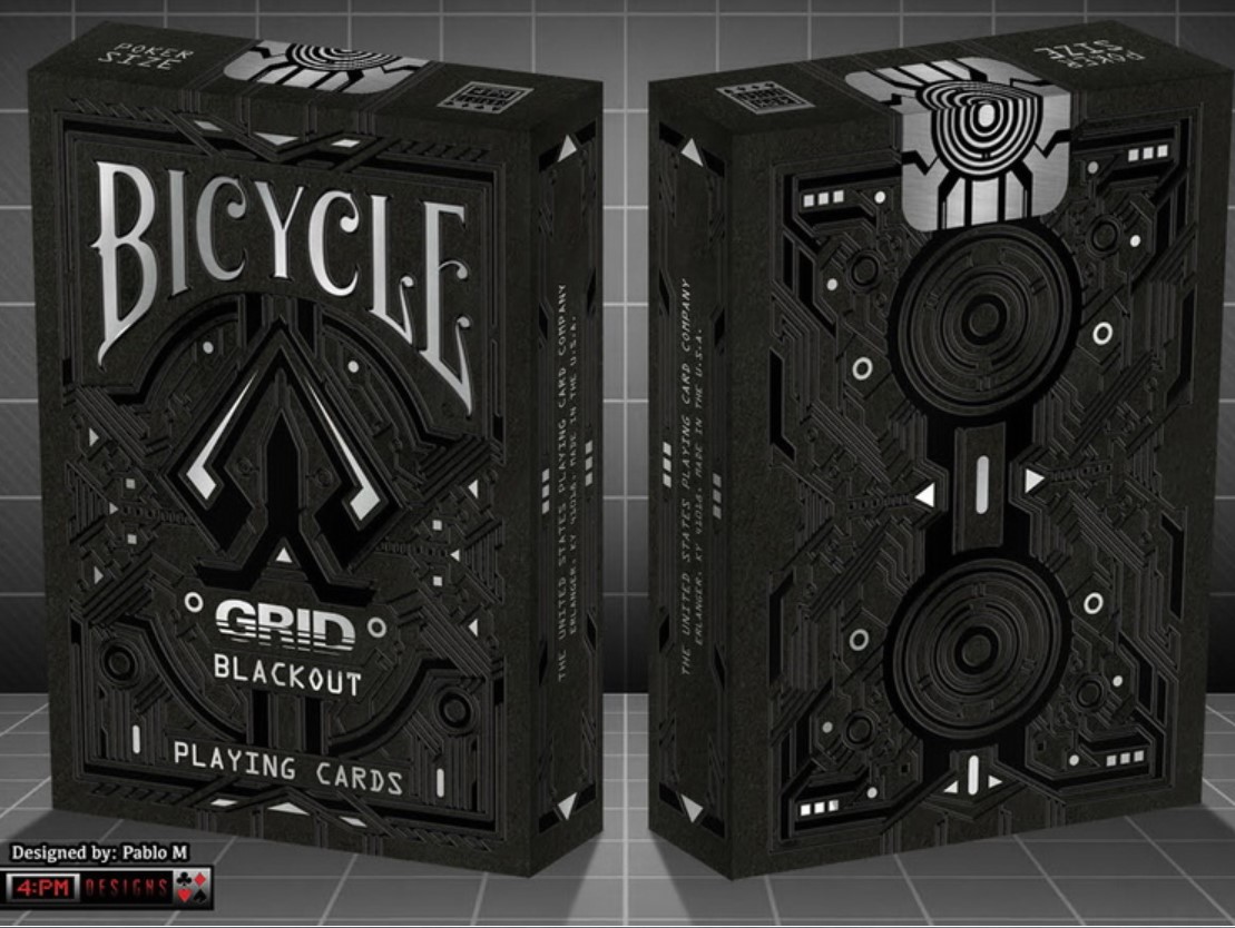 默默纸牌bicycle grid blackout deck美国进口电网v4 花切扑克牌