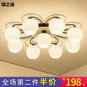 客厅吸顶灯 美式乡村卧室灯北欧简约房间书房餐厅灯铁艺花形灯具吸顶灯