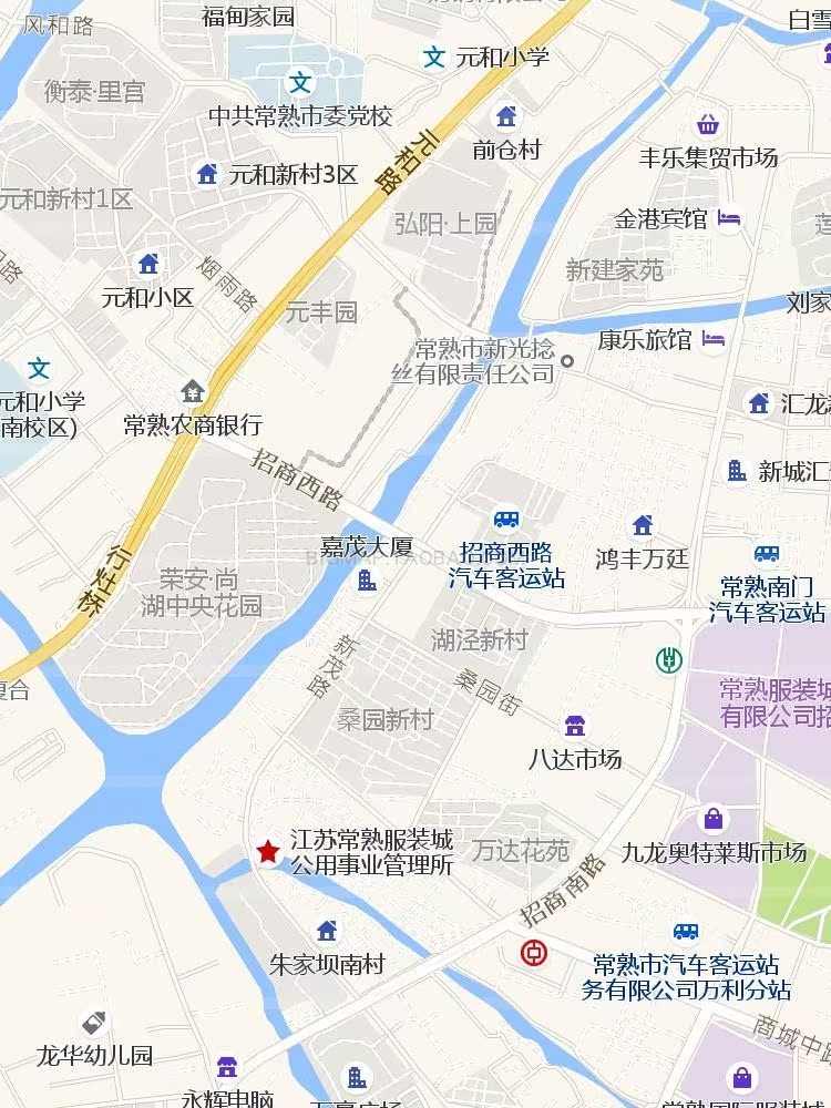 常熟市主城区街道地图 高清定制城市交通办公会议室2019年9月更新