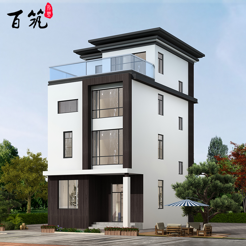 bz420新农村四层自建房别墅设计图纸全套现代风格简约小户型洋房