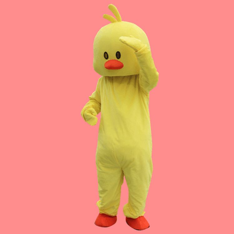 抖音棉衣小黄鸭人偶服装成人网红同款发传单卡通衣服道具玩偶