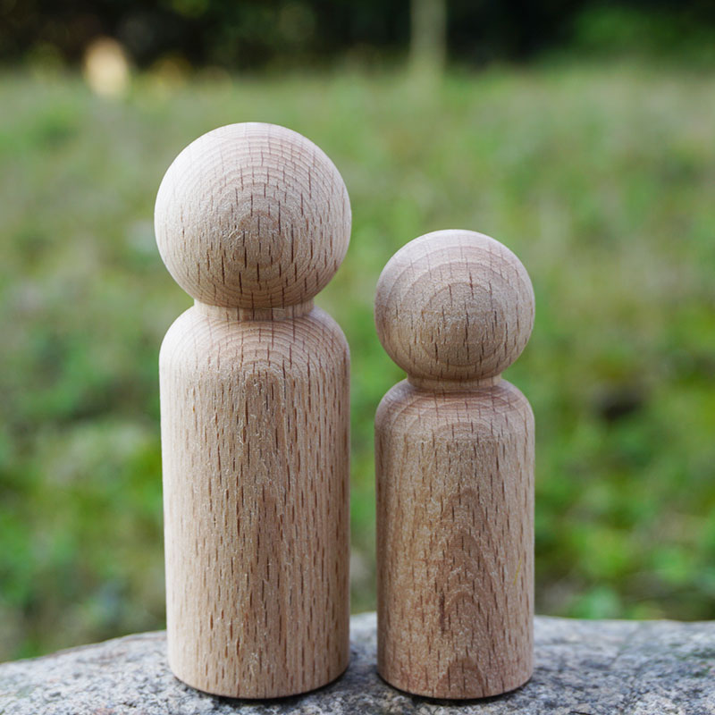 彩绘木头人男孩木偶原木 diy创意彩绘涂鸦摆件wooden peg dolls